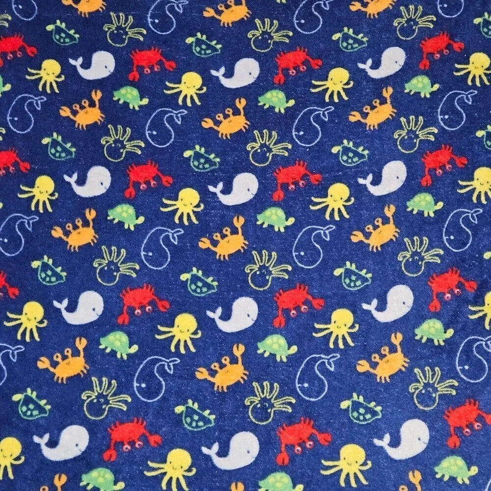 Baby Gear Blue Sea Ocean Animals Blanket Lovey Crab Whale Octopus Turtle Lobster